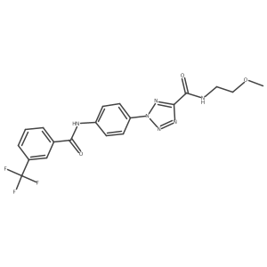 N-(2-methoxyethyl)-2-(4-(3-(trifluoromethyl)benzamido)phenyl)-2H-tetrazole-5-carboxamide Structure