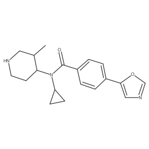 N-cyclopropyl N-(3-methylpiperidin-4-yl)-4-oxazol-5-ylbenzamide结构式