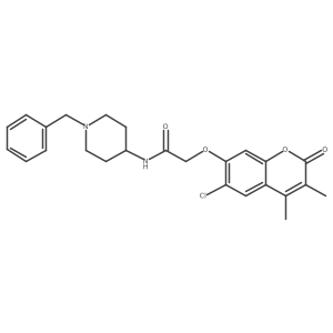 N-(1-benzylpiperidin-4-yl)-2-[(6-chloro-3,4-dimethyl-2-oxo-2H-chromen-7-yl)oxy]acetamide结构式