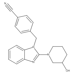 4-((2-(3-hydroxypiperidin-1-yl)-1H-benzo[d]imidazol-1-yl)methyl)benzonitrile Structure