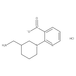 (1-(3-Nitropyridin-2-yl)piperidin-3-yl)methanamine hydrochloride Structure