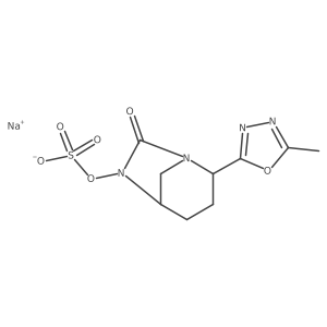 sodium;[(2S,5R)-2-(5-methyl-1,3,4-oxadiazol-2-yl)-7-oxo-1,6-diazabicyclo[3.2.1]octan-6-yl] sulfate结构式