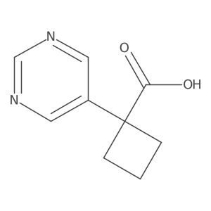 1-(Pyrimidin-5-yl)cyclobutane-1-carboxylic acid结构式
