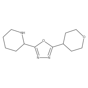 2-[5-(Oxan-4-yl)-1,3,4-oxadiazol-2-yl]piperidine结构式
