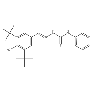 3-[(E)-[(3,5-di-tert-butyl-4-hydroxyphenyl)methylidene]amino]-1-phenylthiourea Structure
