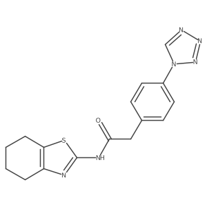 2-(4-(1H-tetrazol-1-yl)phenyl)-N-(4,5,6,7-tetrahydrobenzo[d]thiazol-2-yl)acetamide结构式