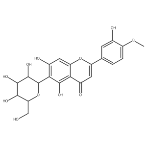 5,7-dihydroxy-2-(3-hydroxy-4-methoxy-phenyl)-6-[(2S,3R,4R,5S,6R)-3,4,5-trihydroxy-6-(hydroxymethyl)tetrahydropyran-2-yl]chromen-4-one结构式