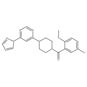 (4-(6-(1H-1,2,4-triazol-1-yl)pyrimidin-4-yl)piperazin-1-yl)(5-chloro-2-methoxyphenyl)methanone Structure