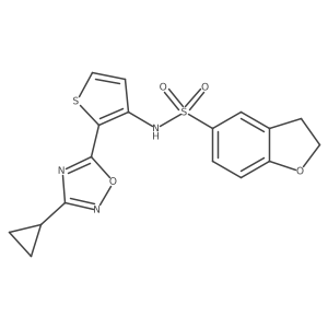 N-(2-(3-cyclopropyl-1,2,4-oxadiazol-5-yl)thiophen-3-yl)-2,3-dihydrobenzofuran-5-sulfonamide Structure