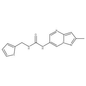 1-(2-Methylpyrazolo[1,5-a]pyrimidin-6-yl)-3-(thiophen-2-ylmethyl)urea结构式