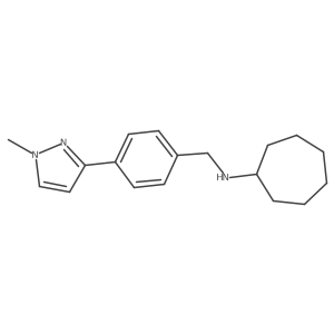 N-[[4-(1-methylpyrazol-3-yl)phenyl]methyl]cycloheptanamine Structure