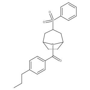 ((1R,5S)-3-(phenylsulfonyl)-8-azabicyclo[3.2.1]octan-8-yl)(4-propylphenyl)methanone结构式