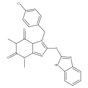 8-(1H-benzimidazol-2-ylsulfanyl)-7-[(4-chlorophenyl)methyl]-1,3-dimethyl-5H-purin-7-ium-2,6-dione Structure