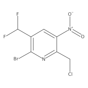 2-Bromo-6-(chloromethyl)-3-(difluoromethyl)-5-nitropyridine结构式