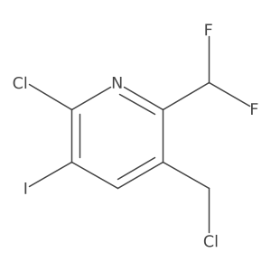 2-Chloro-5-(chloromethyl)-6-(difluoromethyl)-3-iodopyridine Structure