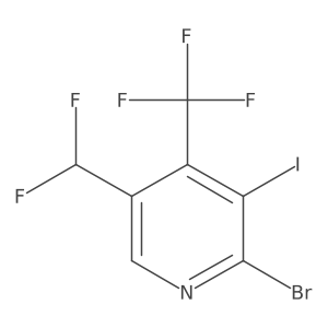 2-Bromo-5-(difluoromethyl)-3-iodo-4-(trifluoromethyl)pyridine Structure