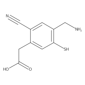 2-(4-(Aminomethyl)-2-cyano-5-mercaptophenyl)acetic acid Structure