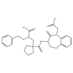 1H-1-Benzazepine-1-acetic acid, 3-[[[1-(2-carboxy-4-phenylbutyl)cyclopentyl]carbonyl]amino]-2,3,4,5-tetrahydro-2-oxo-, (R*,S*)- Structure