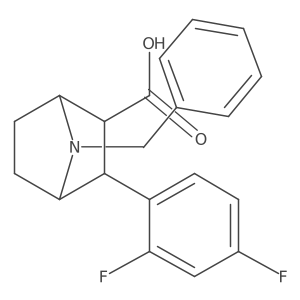 7-Benzyl-3-(2,4-difluorophenyl)-7-azabicyclo[2.2.1]heptane-2-carboxylic acid结构式