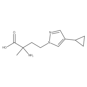 2-amino-4-(4-cyclopropyl-1H-pyrazol-1-yl)-2-methylbutanoic acid Structure