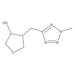 4-[(2-methyl-2H-1,2,3,4-tetrazol-5-yl)methyl]oxolan-3-ol结构式