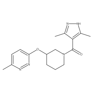 (3,5-dimethyl-1H-pyrazol-4-yl)(3-((6-methylpyridazin-3-yl)oxy)piperidin-1-yl)methanone结构式