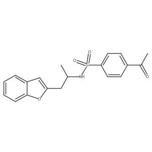 4-acetyl-N-(1-(benzofuran-2-yl)propan-2-yl)benzenesulfonamide结构式