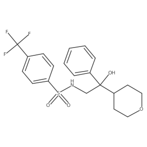 N-(2-hydroxy-2-phenyl-2-(tetrahydro-2H-pyran-4-yl)ethyl)-4-(trifluoromethyl)benzenesulfonamide结构式