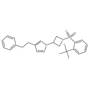 4-(phenoxymethyl)-1-(1-((2-(trifluoromethyl)phenyl)sulfonyl)azetidin-3-yl)-1H-1,2,3-triazole Structure