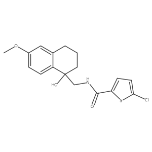 5-chloro-N-((1-hydroxy-6-methoxy-1,2,3,4-tetrahydronaphthalen-1-yl)methyl)thiophene-2-carboxamide结构式
