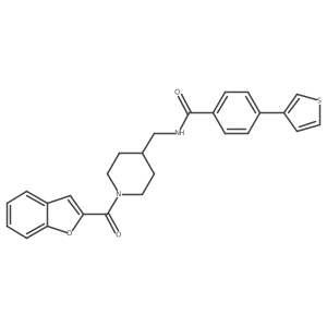 N-((1-(benzofuran-2-carbonyl)piperidin-4-yl)methyl)-4-(thiophen-3-yl)benzamide Structure