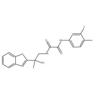 N1-(2-(benzo[b]thiophen-2-yl)-2-hydroxypropyl)-N2-(3-fluoro-4-methylphenyl)oxalamide结构式