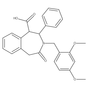 (1R,2R)-3-[(2,4-dimethoxyphenyl)methyl]-4-oxo-2-phenyl-2,3,4,5-tetrahydro-1H-3-benzazepine-1-carboxylic acid Structure
