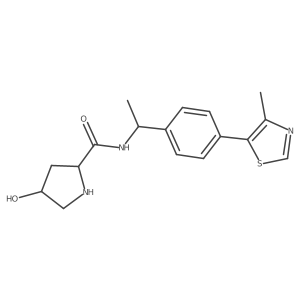 (2S,4R)-4-Hydroxy-N-((S)-1-(4-(4-methylthiazol-5-yl)phenyl)ethyl)pyrrolidine-2-carboxamide结构式
