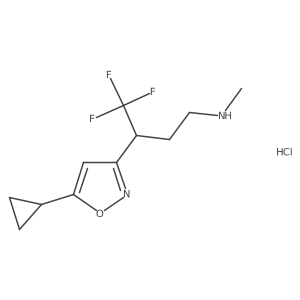[3-(5-Cyclopropyl-1,2-oxazol-3-yl)-4,4,4-trifluorobutyl](methyl)amine hydrochloride结构式