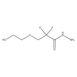2,2-Difluoro-3-[(2-hydroxyethyl)sulfanyl]propanehydrazide结构式