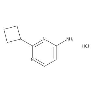2-Cyclobutylpyrimidin-4-amine hydrochloride结构式