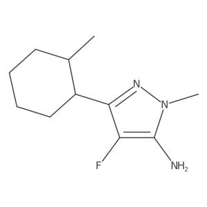 4-fluoro-1-methyl-3-(2-methylcyclohexyl)-1H-pyrazol-5-amine Structure