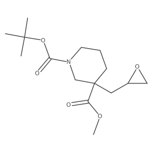 1-Tert-butyl 3-methyl 3-[(oxiran-2-yl)methyl]piperidine-1,3-dicarboxylate结构式
