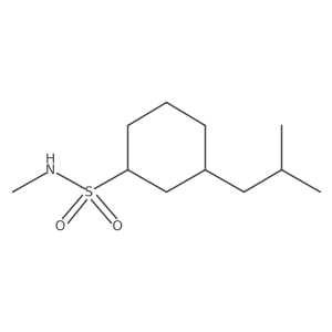 N-methyl-3-(2-methylpropyl)cyclohexane-1-sulfonamide结构式
