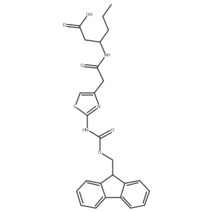 (3R)-3-{2-[2-({[(9H-fluoren-9-yl)methoxy]carbonyl}amino)-1,3-thiazol-4-yl]acetamido}hexanoic acid Structure