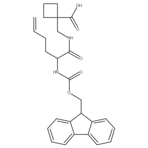 1-{[2-({[(9H-fluoren-9-yl)methoxy]carbonyl}amino)hex-5-enamido]methyl}cyclobutane-1-carboxylic acid结构式