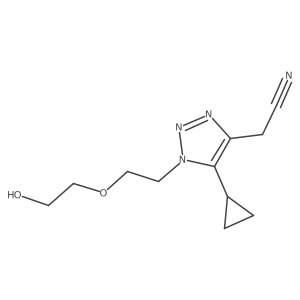 2-{5-cyclopropyl-1-[2-(2-hydroxyethoxy)ethyl]-1H-1,2,3-triazol-4-yl}acetonitrile结构式
