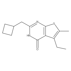2-(cyclobutylmethyl)-5-ethyl-6-methyl-3H,4H-thieno[2,3-d]pyrimidin-4-one结构式