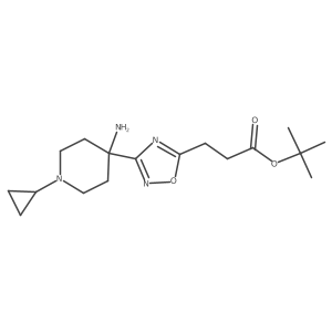 Tert-butyl 3-[3-(4-amino-1-cyclopropylpiperidin-4-yl)-1,2,4-oxadiazol-5-yl]propanoate Structure