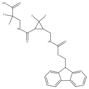 3-({3-[({[(9H-fluoren-9-yl)methoxy]carbonyl}amino)methyl]-2,2-difluorocyclopropyl}formamido)-2,2-difluoropropanoic acid结构式