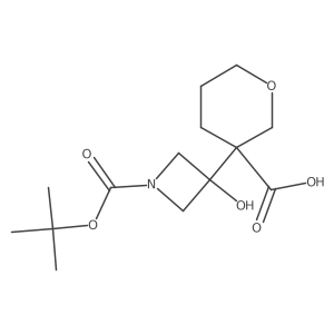 3-{1-[(Tert-butoxy)carbonyl]-3-hydroxyazetidin-3-yl}oxane-3-carboxylic acid Structure