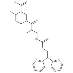 1-[3-({[(9H-fluoren-9-yl)methoxy]carbonyl}amino)-2-methylpropanoyl]-4-methylpiperidine-3-carboxylic acid Structure