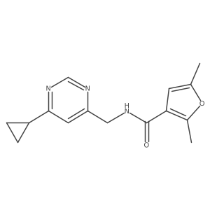 N-[(6-cyclopropylpyrimidin-4-yl)methyl]-2,5-dimethylfuran-3-carboxamide结构式