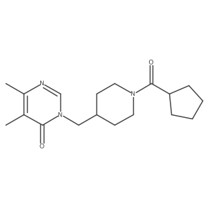 3-[(1-Cyclopentanecarbonylpiperidin-4-yl)methyl]-5,6-dimethyl-3,4-dihydropyrimidin-4-one结构式
